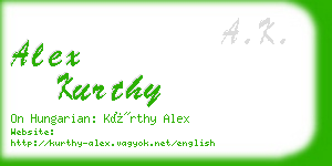 alex kurthy business card